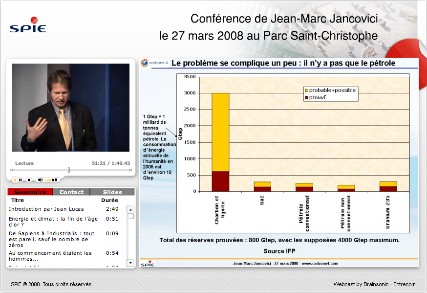 Conférence JM Jancovici Conférence JM Jancovici