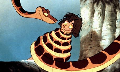 Mowgli and Kaa the snake