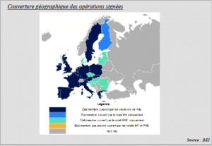 Plan Juncker : Couverture géographique des opérations financées